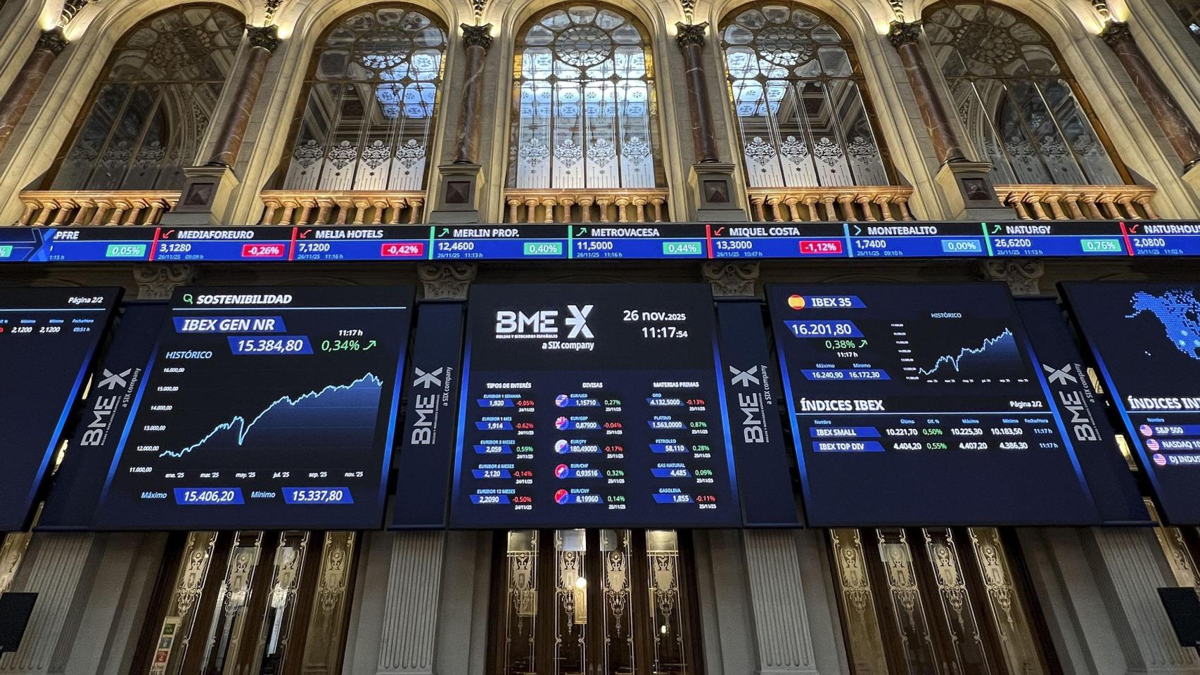 Interior del Palacio de la Bolsa de Madrid.