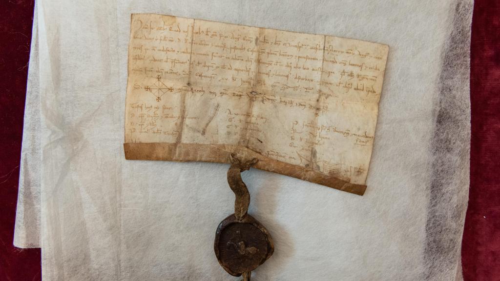 Documento fundacional de la Casa Ganaderos, sellado por el rey Jaime I en 1218.