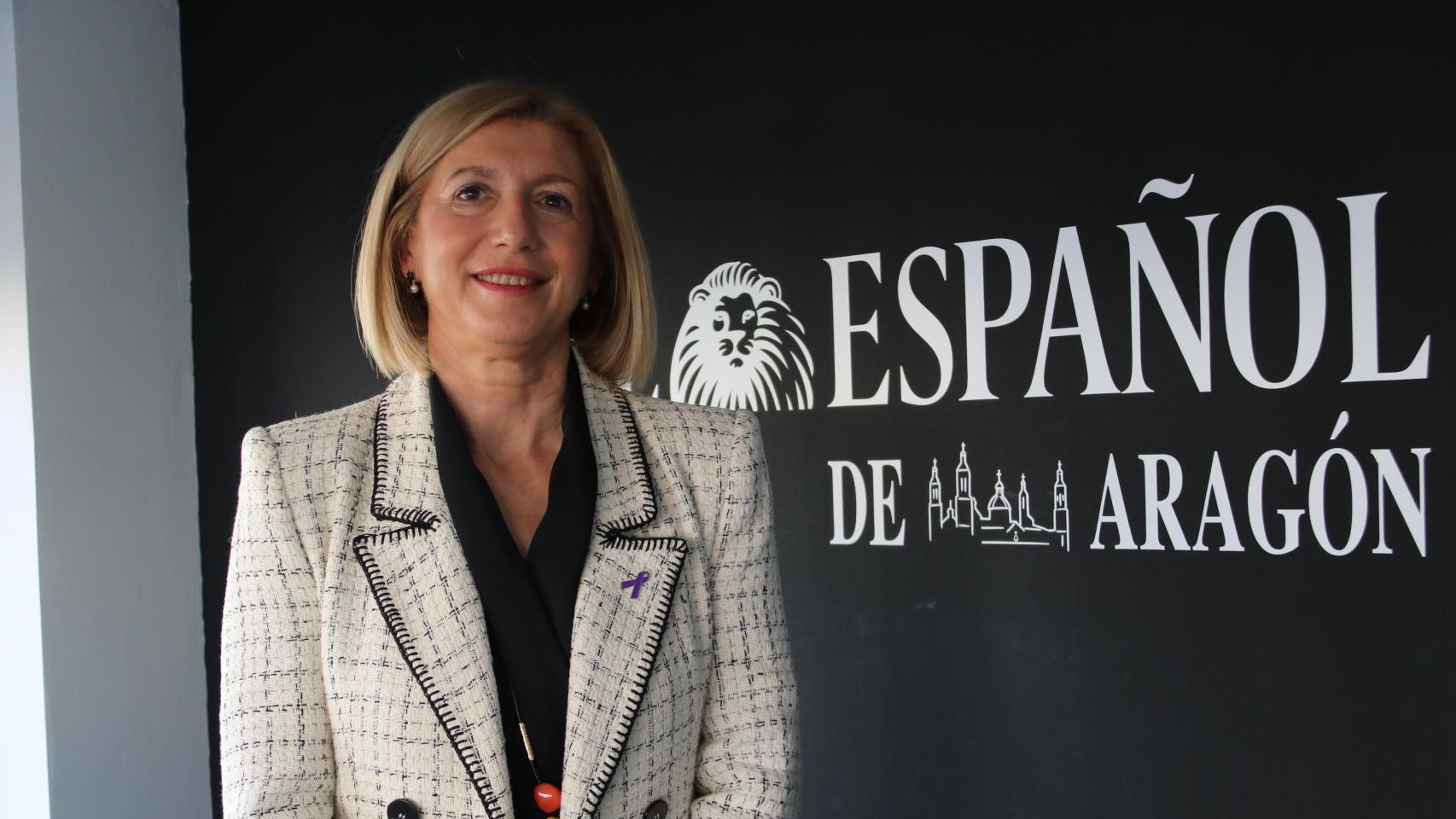 Manuela Berges, alcaldesa de Pedrola, en la redacción de EL ESPAÑOL DE ARAGÓN