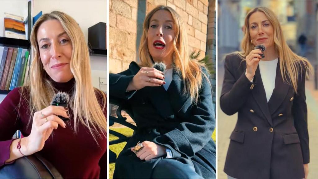 Capturas de la nueva cuenta de Tik Tok de la presidenta de la Junta de Extremadura María Guardiola.