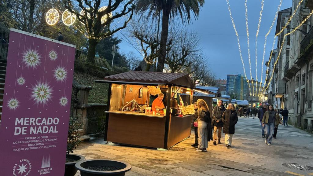 Mercado de Nadal en rúa Carreira do Conde