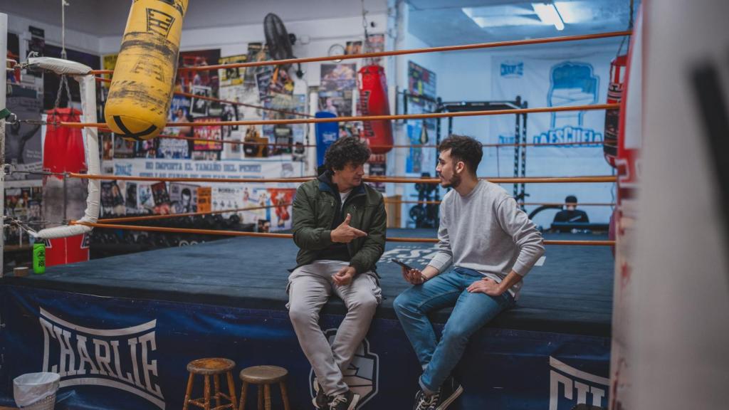 Jero García durante la entrevista, en el ring.