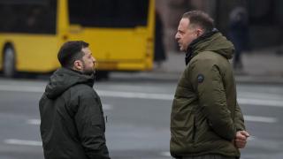 Ukrainian President Volodymyr Zelensky and his former head of the presidential office Andri Yermak.