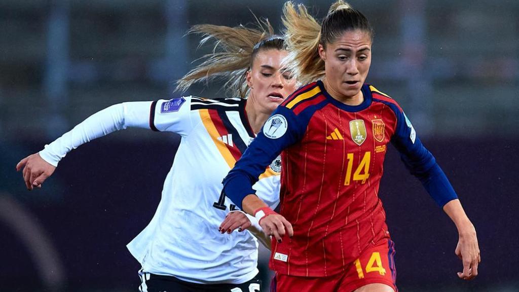 Laia Aleixandri, en el partido entre España y Alemania.