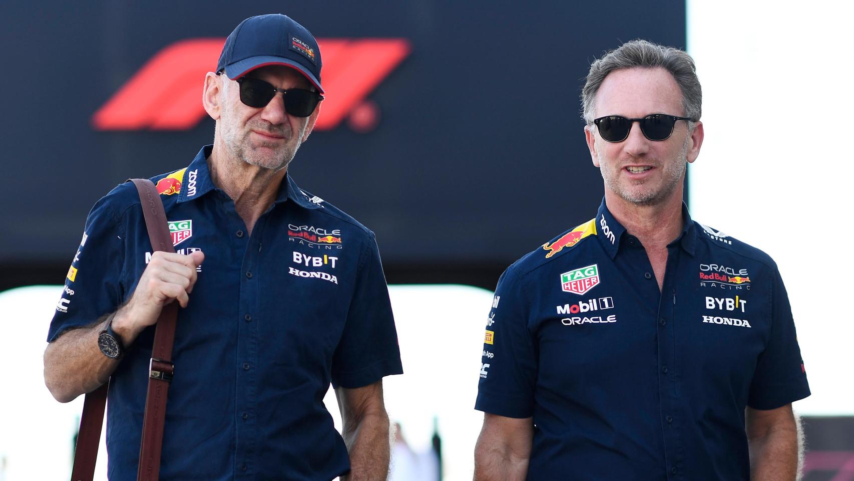 Christian Horner y Adrian Newey, en el GP de Qatar 2023 con Red Bull