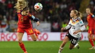 Laia Alexandri leads the match between Spain and Germany.