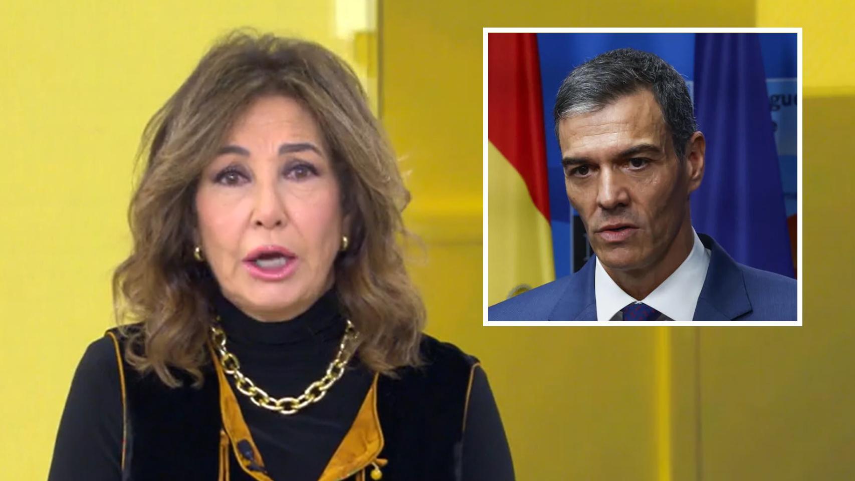 Ana Rosa Quintana y Pedro Sánchez en un montaje de BLUPER.