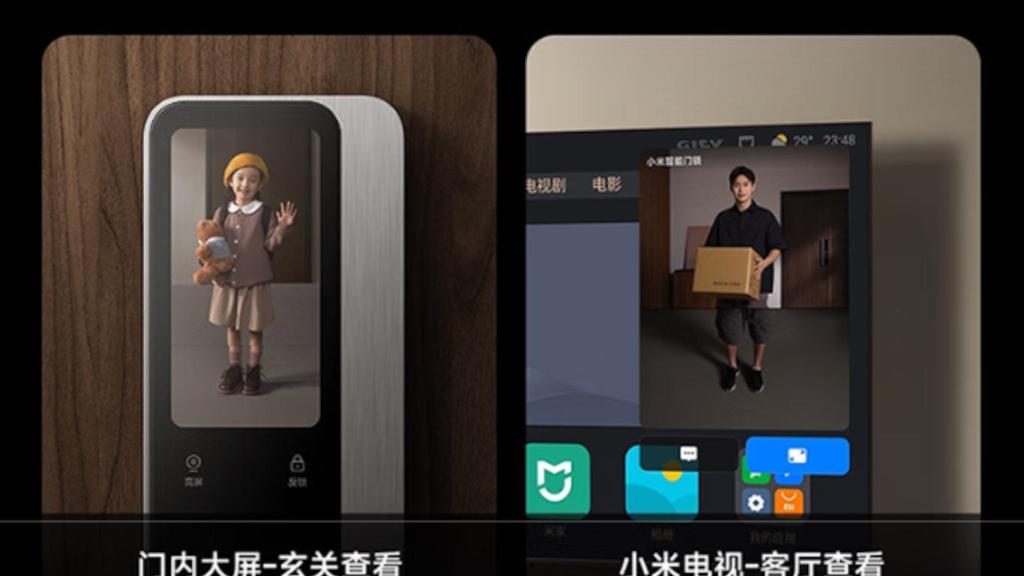 La cerradura de Xiaomi cuenta con pantalla para usarla como mirilla, y se puede conectar al televisor