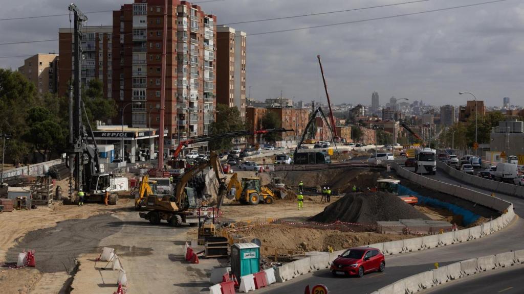 Vista de las obras del soterramiento de la carretera A-5 en Madrid el pasado mes de octubre.