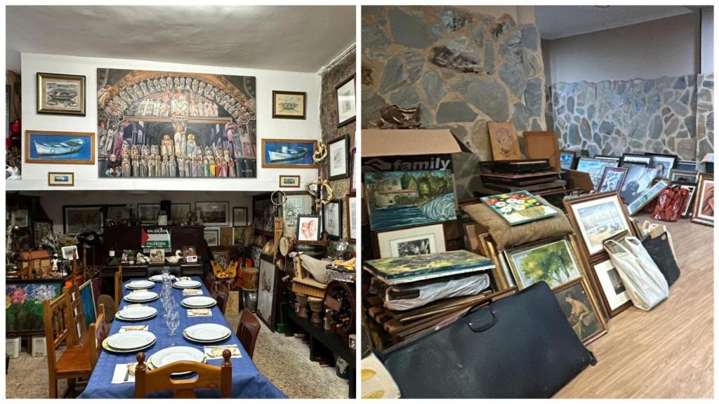 La Capilla Sixtina de Casa Roucos y el local donde almacenan ahora todos sus cuadros