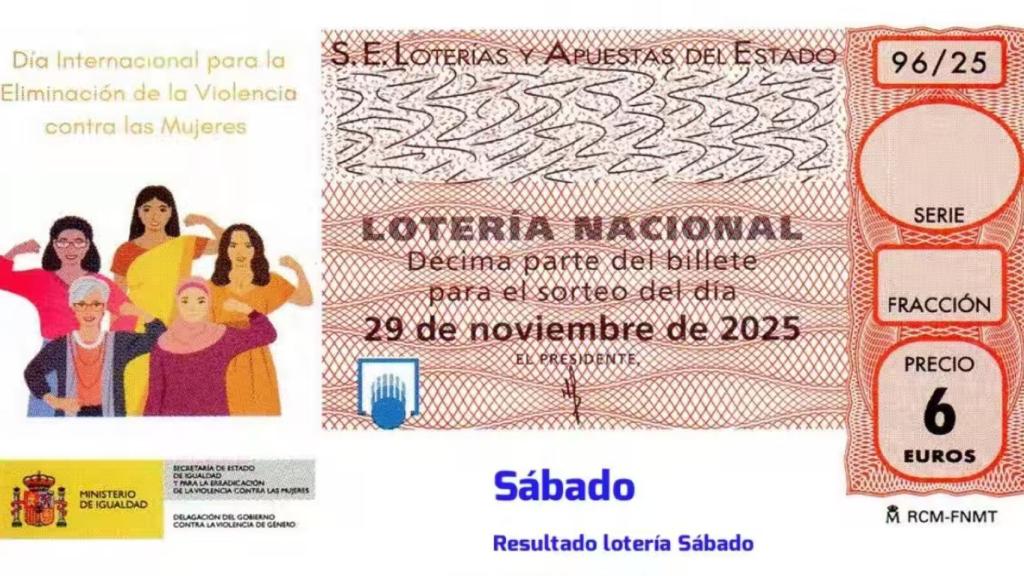 Décimo de la Lotería Nacional del Sábado 29 de Noviembre de 2025