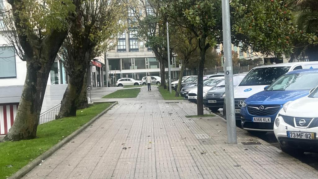 Una calle de A Coruña esta mañana.