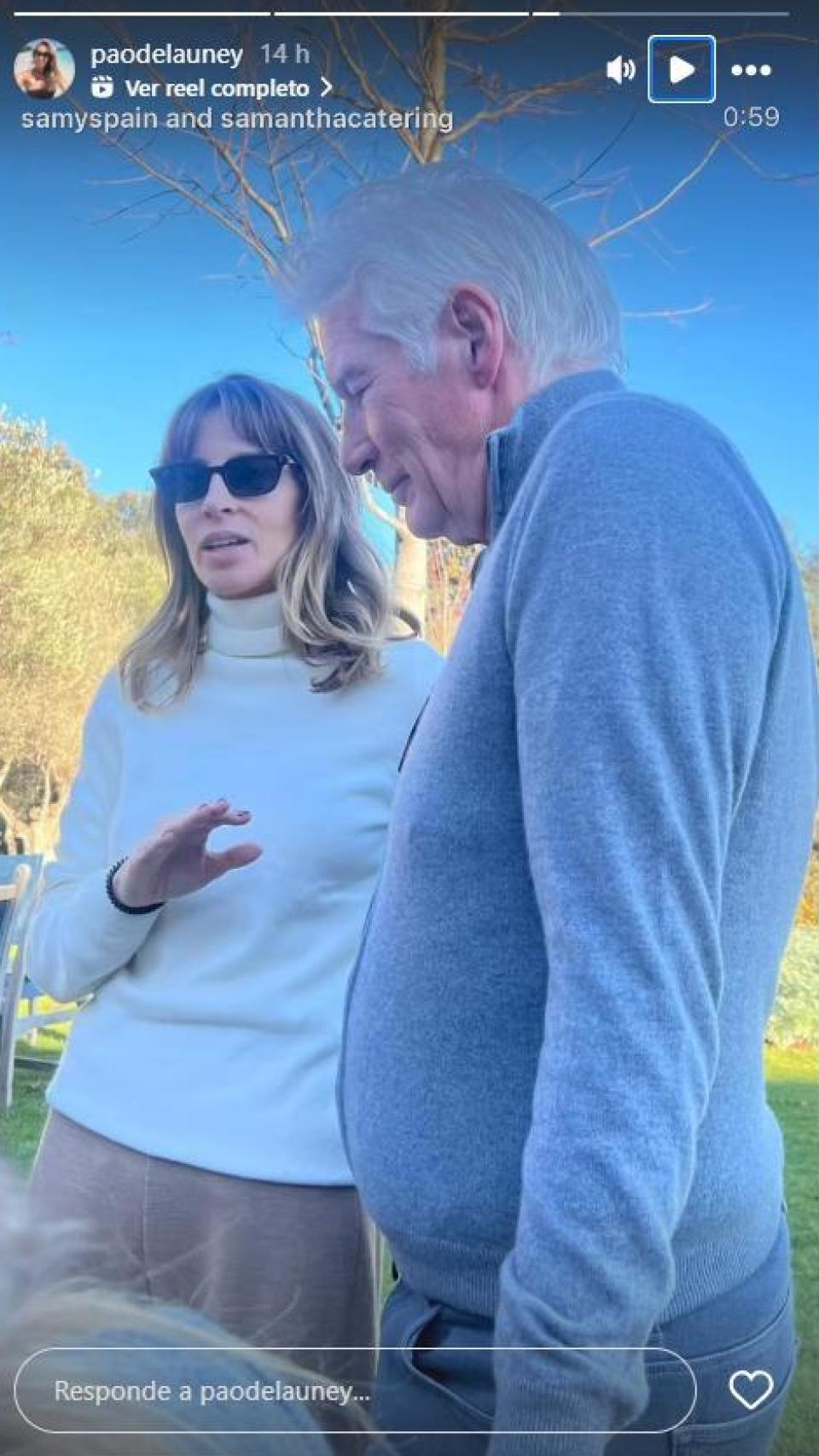 Richard Gere y Alejandra Silva, en la fiesta que organizaron en su casa de Madrid el día de Acción de Gracias.