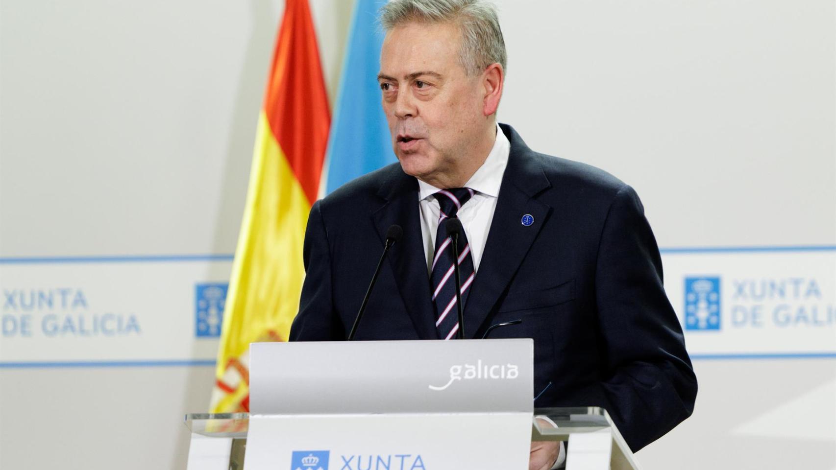 El conselleiro de Sanidade, Antonio Gómez Caamaño, en rueda de prensa.