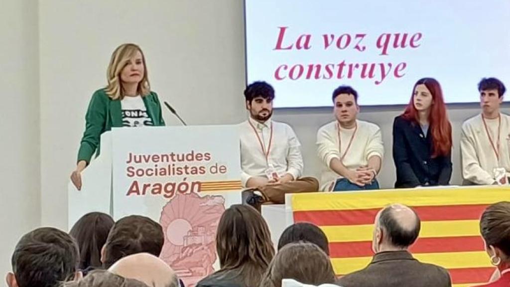 Pilar Alegría, durante la clausura del XVI Congreso de Juventudes Socialistas de Aragón