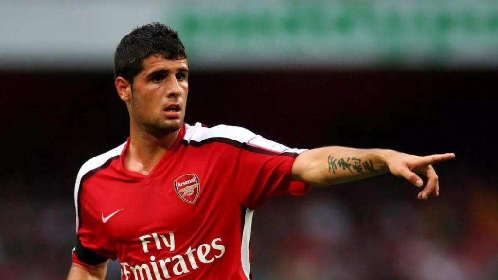 Fran Mérida, durante un partido con el Arsenal.