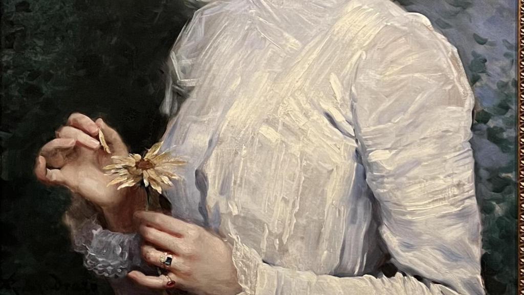 La obra 'Joven deshojando una margarita', de Raimundo de Madrazo (1890)