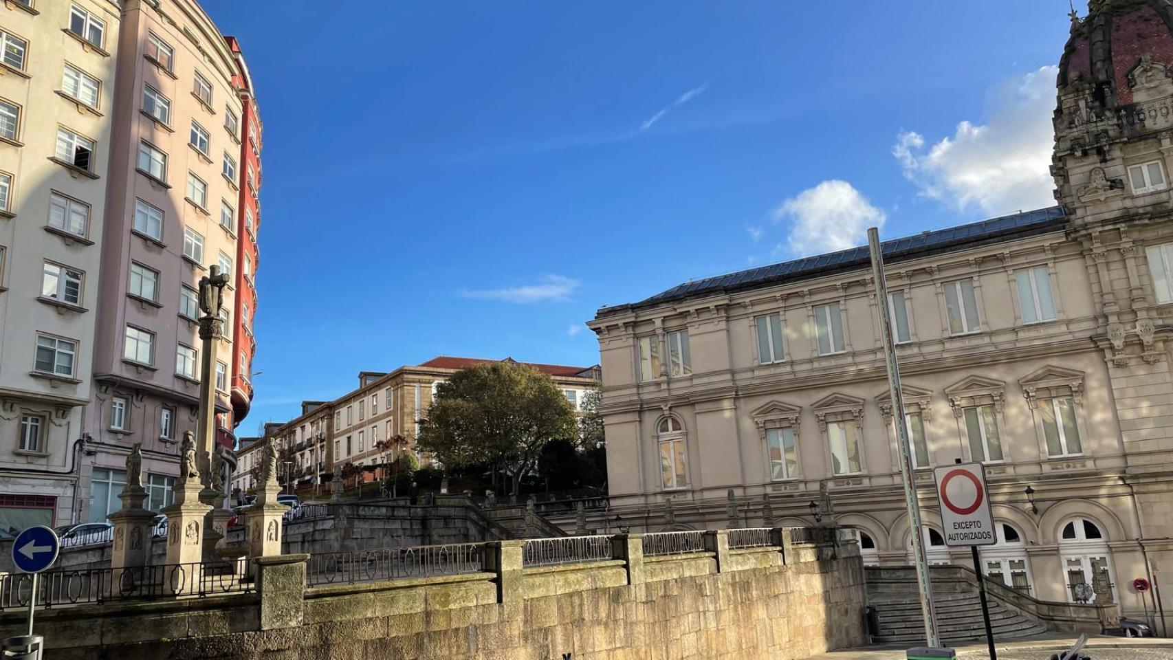 Imagen del cielo en el entorno de María Pita, en A Coruña.