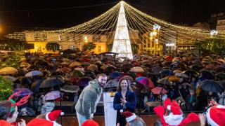 Imagen del encendido navideño en Betanzos.