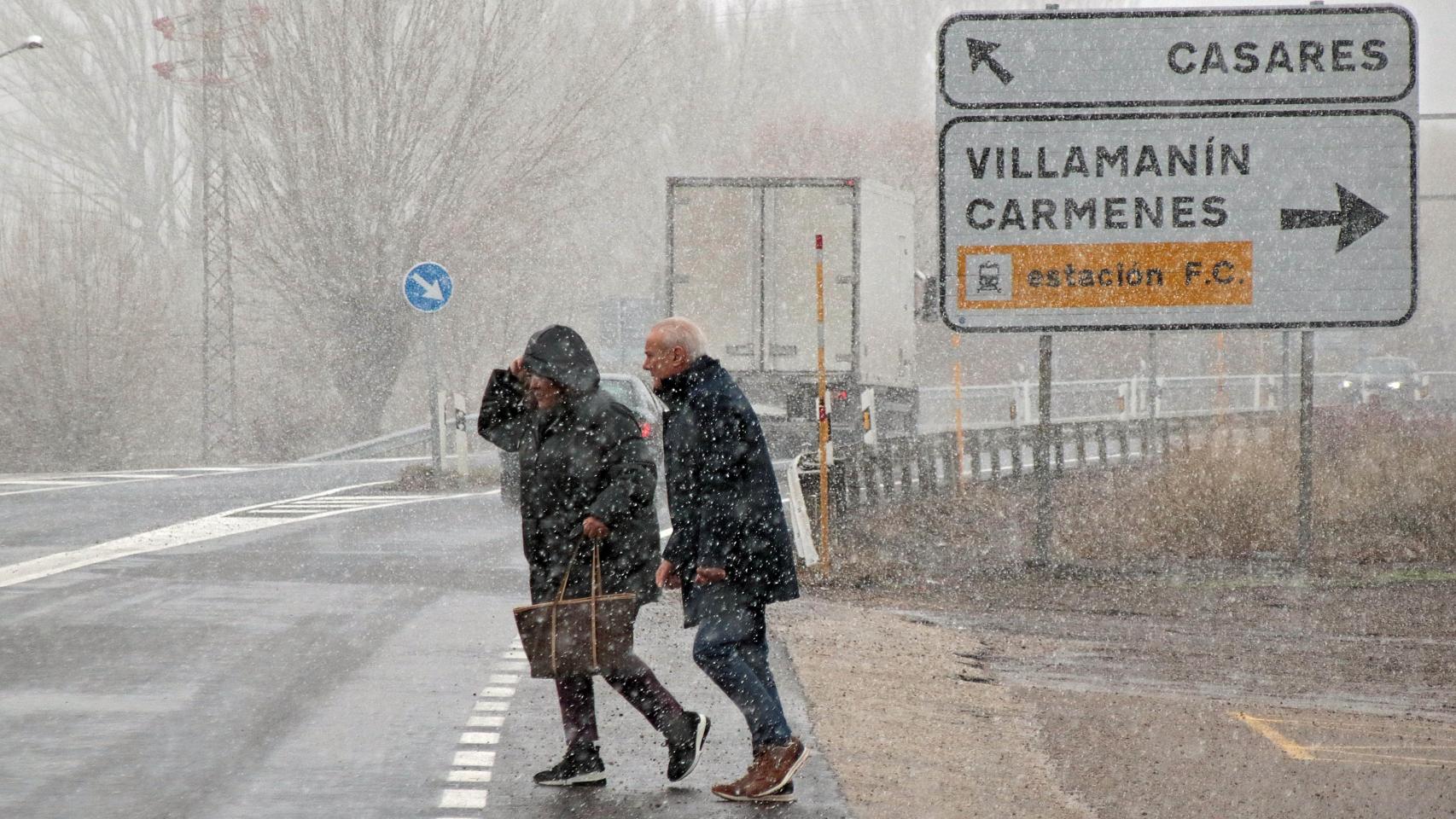 Nieve en la vertiente leonesa de la Cordillera Cantábrica