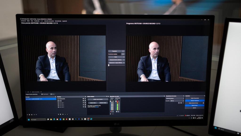 Fernando Campos en el estudio de televisión de EL ESPAÑOL.