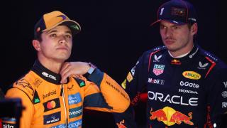 Lando Norris y Max Verstappen, en el Gran Premio de Qatar 2025
