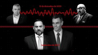 Santos Cerdán, José Luis Ábalos, Pedro Sánchez y Koldo García.