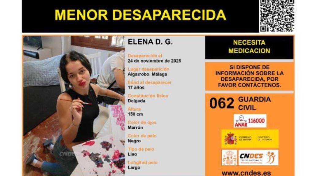 El cartel difundido para localizar rápido a la menor.