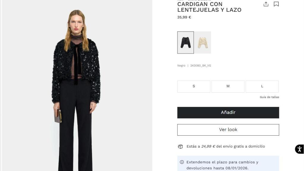 Cárdigan con lentejuelas. Ref. 243080_BK_VG