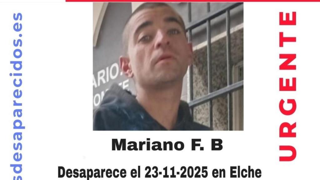 Cartel que difunde la imagen de Mariano.