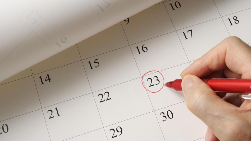Imagen de archivo de un calendario.