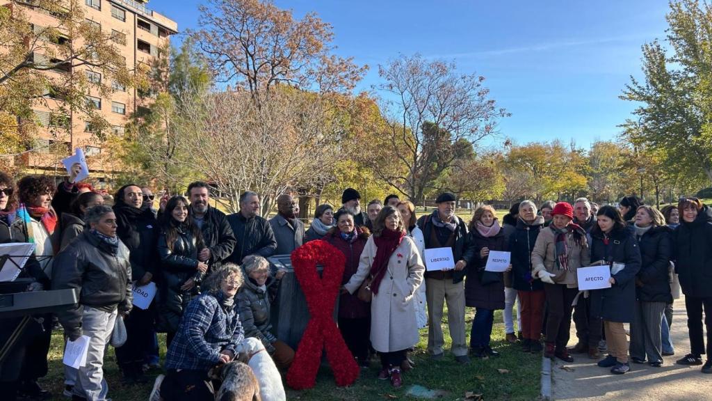El acto conmemorativo celebrado en el parque Bruil, en Zaragoza.