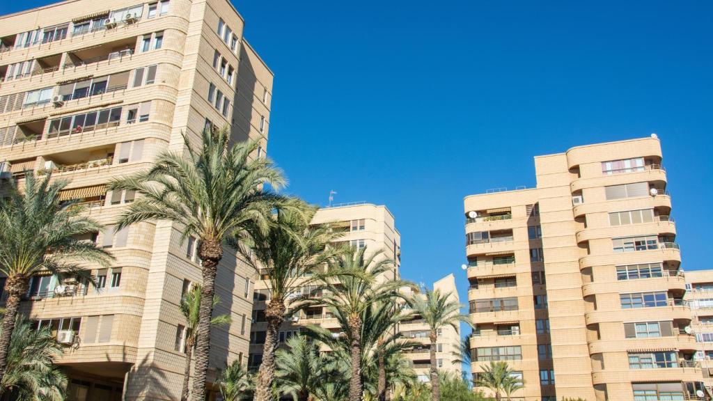 Algunas fachadas de edificios de Alicante.