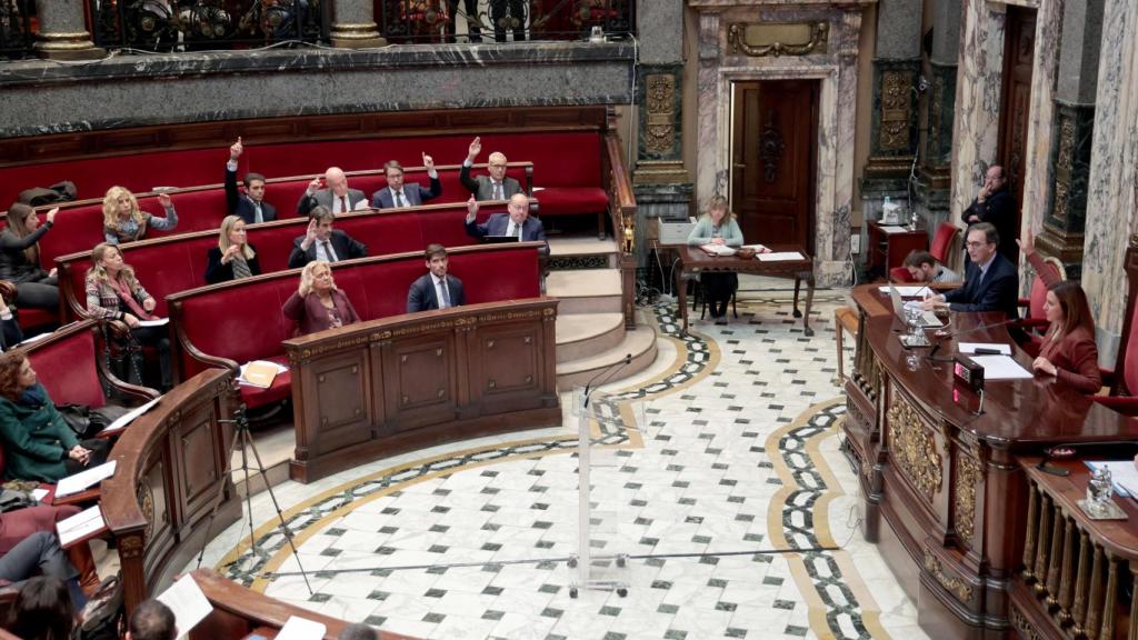 Imagen del pleno extraordinario celebrado en el Ayuntamiento de Valencia sobre la ZBE. EE
