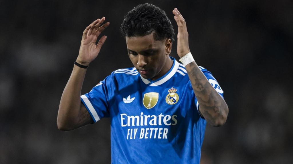 Rodrygo, durante un partido con el Real Madrid.