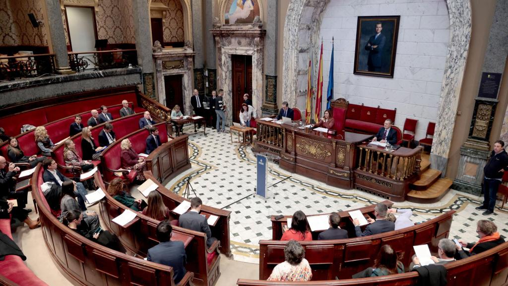 Imagen del pleno extraordinario celebrado en el Ayuntamiento de Valencia sobre la ZBE. EE