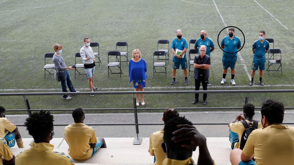 Kenneth Valido durante la presentación de la UD Las Palmas 'D', equipo integrado por menores en riesgos de exclusión.