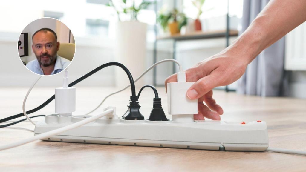 Montaje con una imagen de Jaime Pla y una imagen de archivo de una regleta.