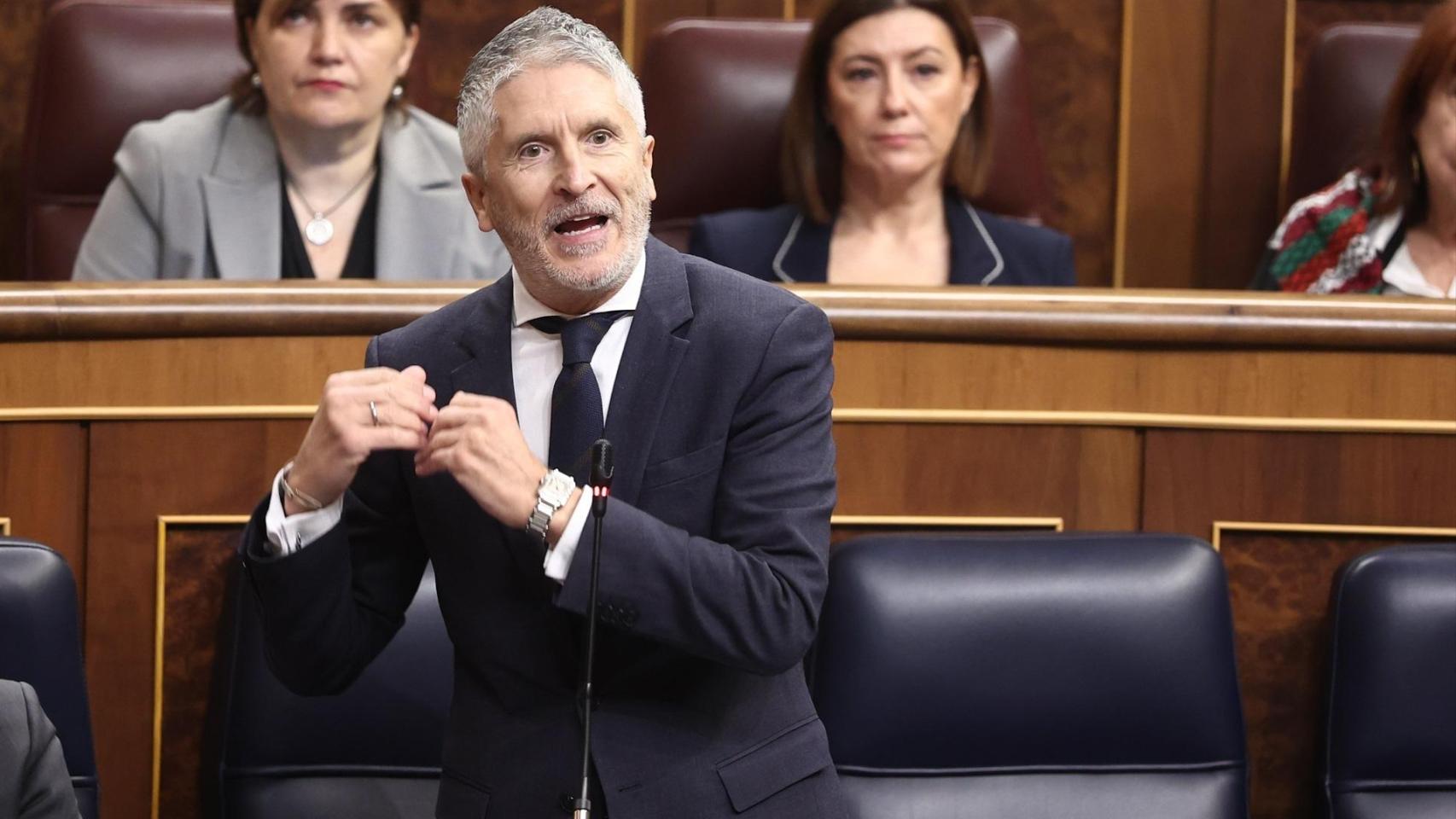 El ministro del Interior, Fernando Grande-Marlaska, en el Congreso de los Diputados.