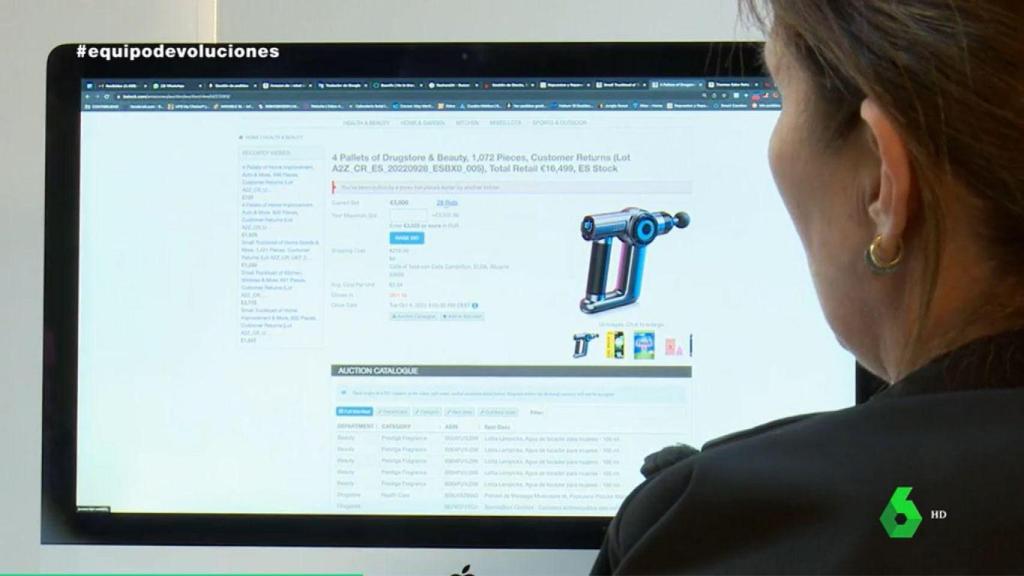 Mar Martínez en la página de subastas.