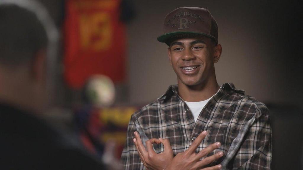 Lamine Yamal, durante la entrevista en el programa '60 minutos'