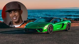 Fotomontaje de Lamine Yamal y un Lamborghini