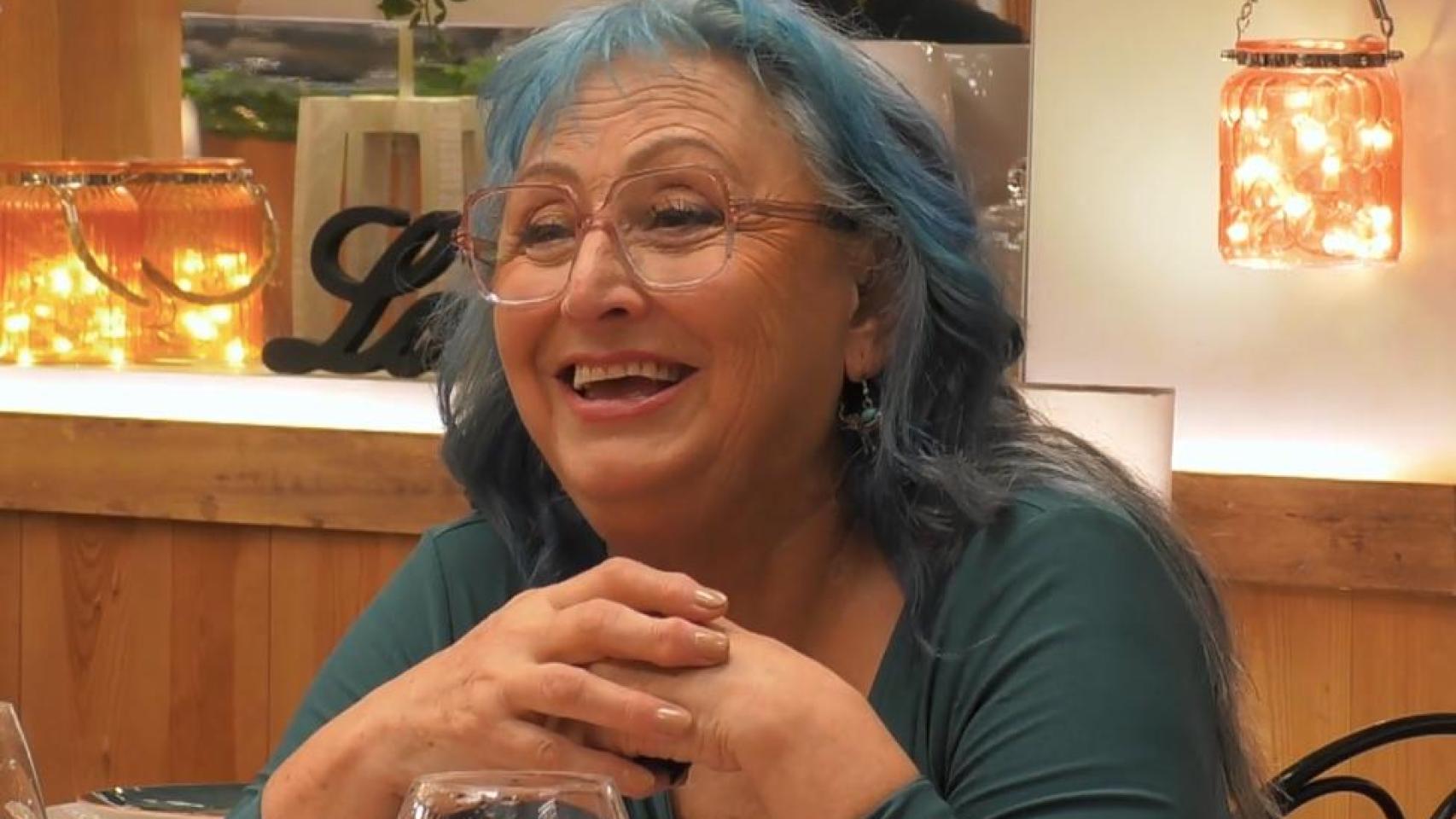 Gloria, en un momento de la cita en 'First Dates'