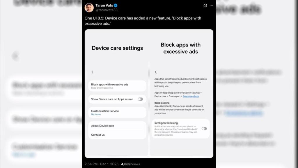 One UI 8.5 con su nueva función