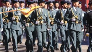 Miembros de la Guardia Civil en el desfile de 2022 del Día de la Fiesta Nacional, en Madrid.