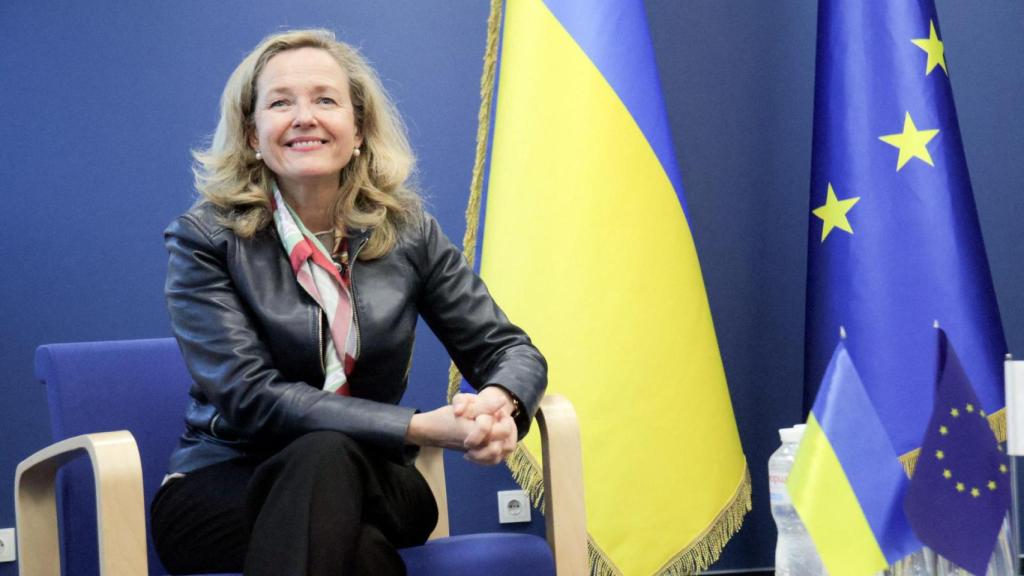 Calviño, en una visita a Ucrania en febrero de 2025.