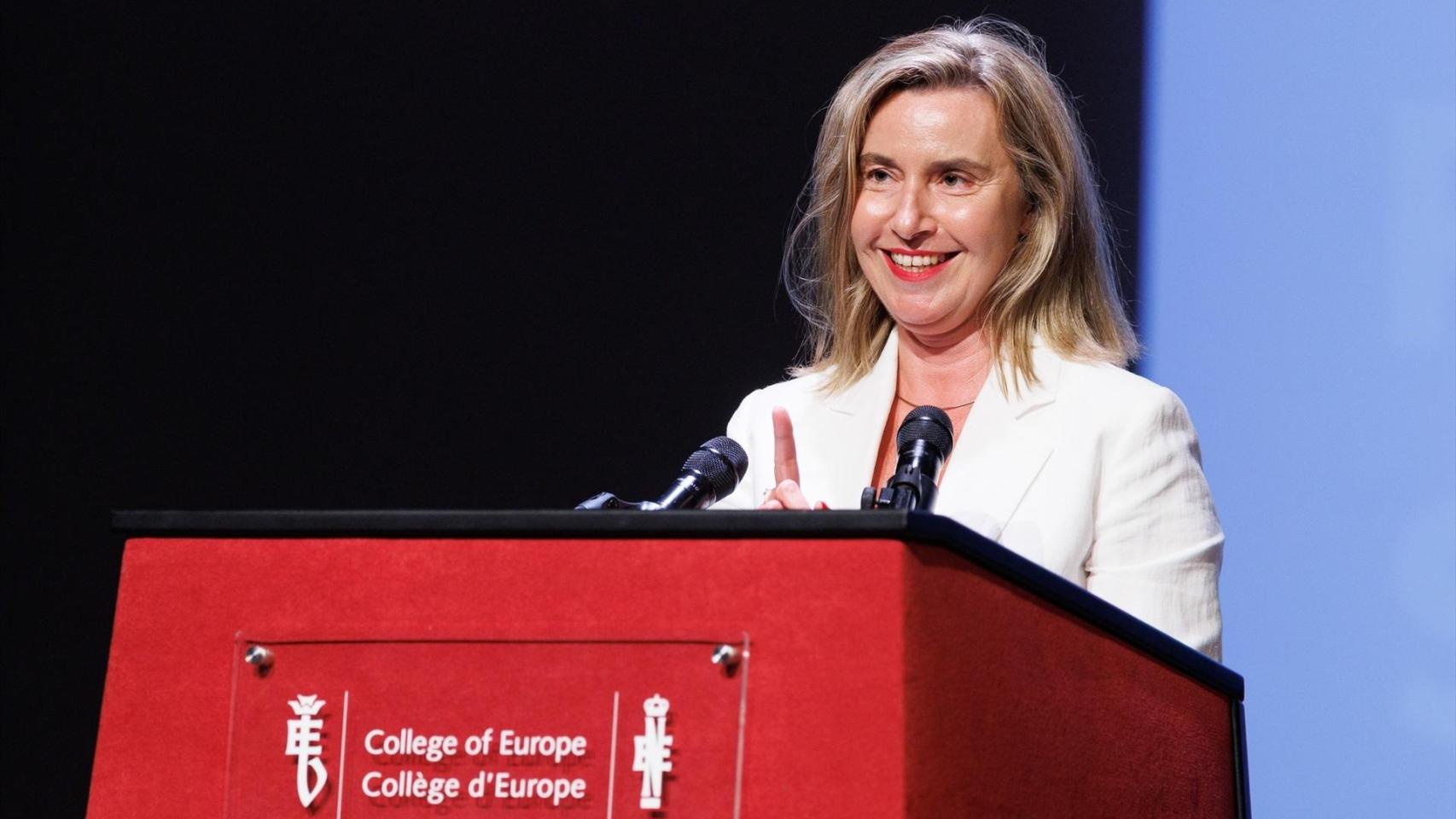 Federica Mogherini en un acto del Colegio de Europa el pasado mes de junio.