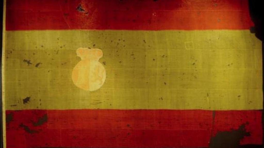 Bandera del navío Príncipe de Asturias. Lanilla. 1794. 390x610cm.