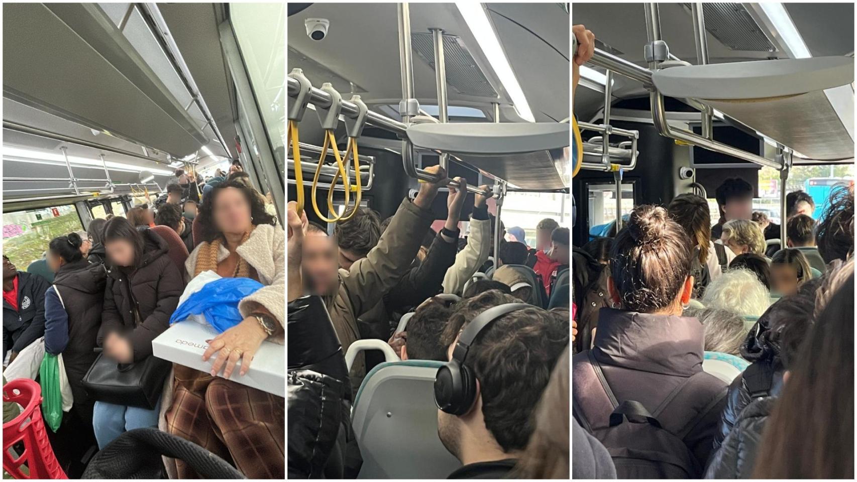 Imágenes de aglomeraciones en varios buses.