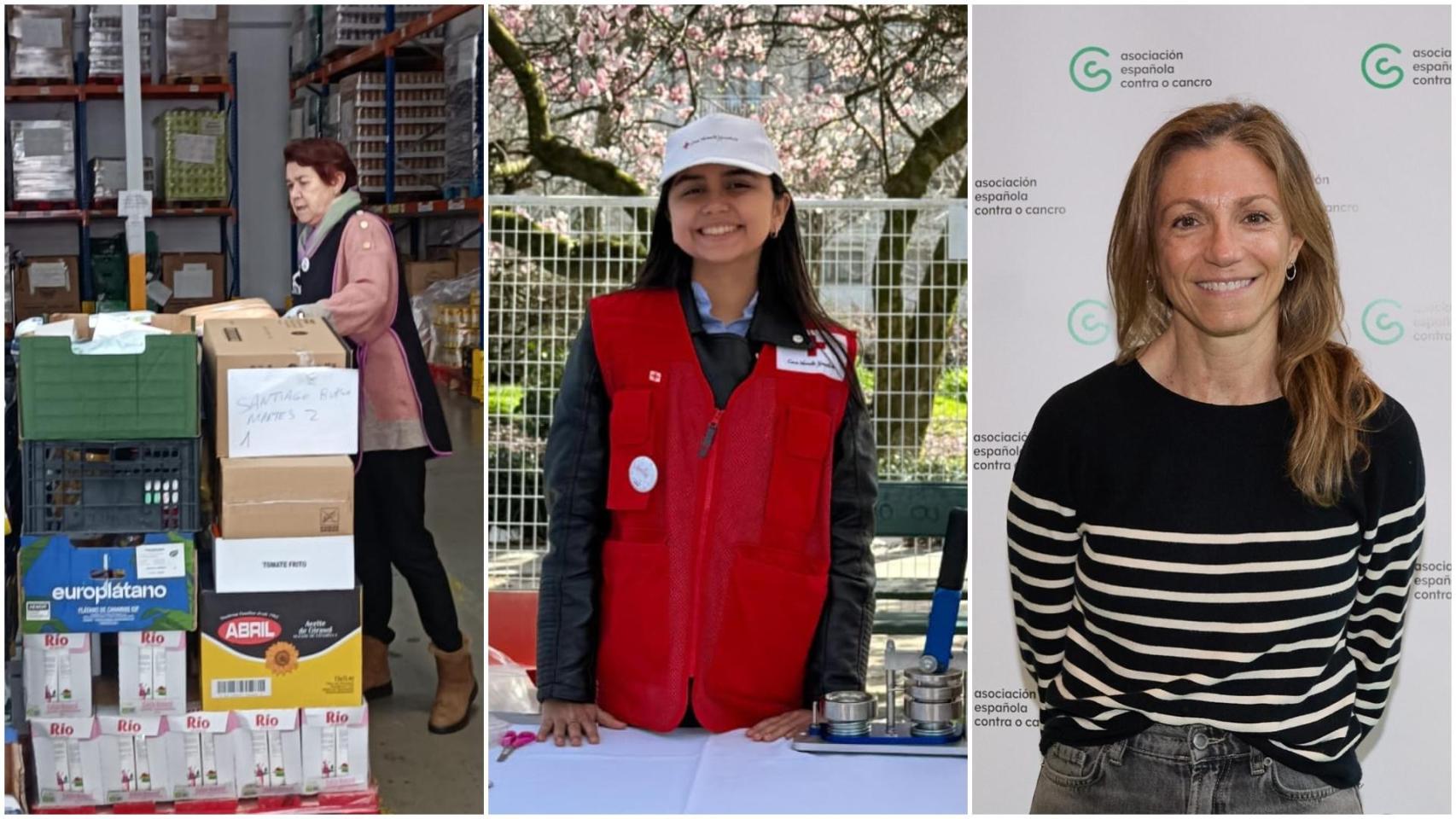De izq. a derecha: Mari Carmen, Laura y Bea, voluntarias en A Coruña